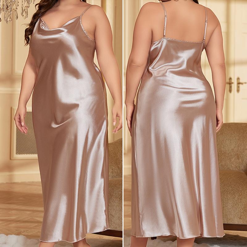 Pajamas, Women's Suspender Nightgown, Intimate Underwear, Sexy Suspender Pajamas, Underwear, Loose Satin Home Clothes