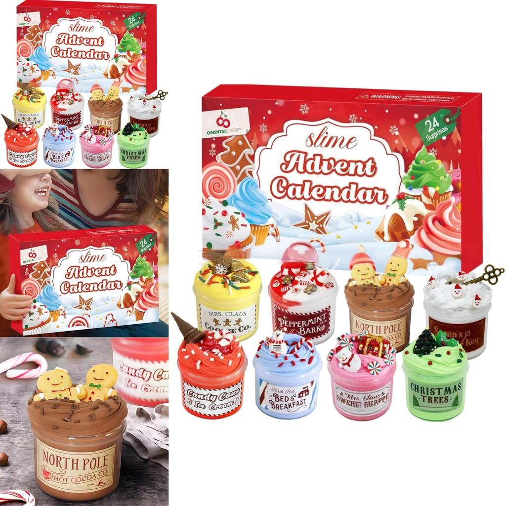 Calendario dell'Avvento di Natale 24 Giorni Argilla di Carta Fai da Te Secchiello Torta Conto alla Rovescia Decorazione Per Bambini