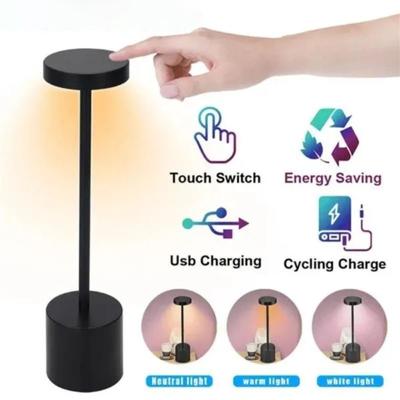Lampe de table créative rechargeable par USB, veilleuse à intensité réglable en continu, lampe de chevet, décoration de bar d'hôtel