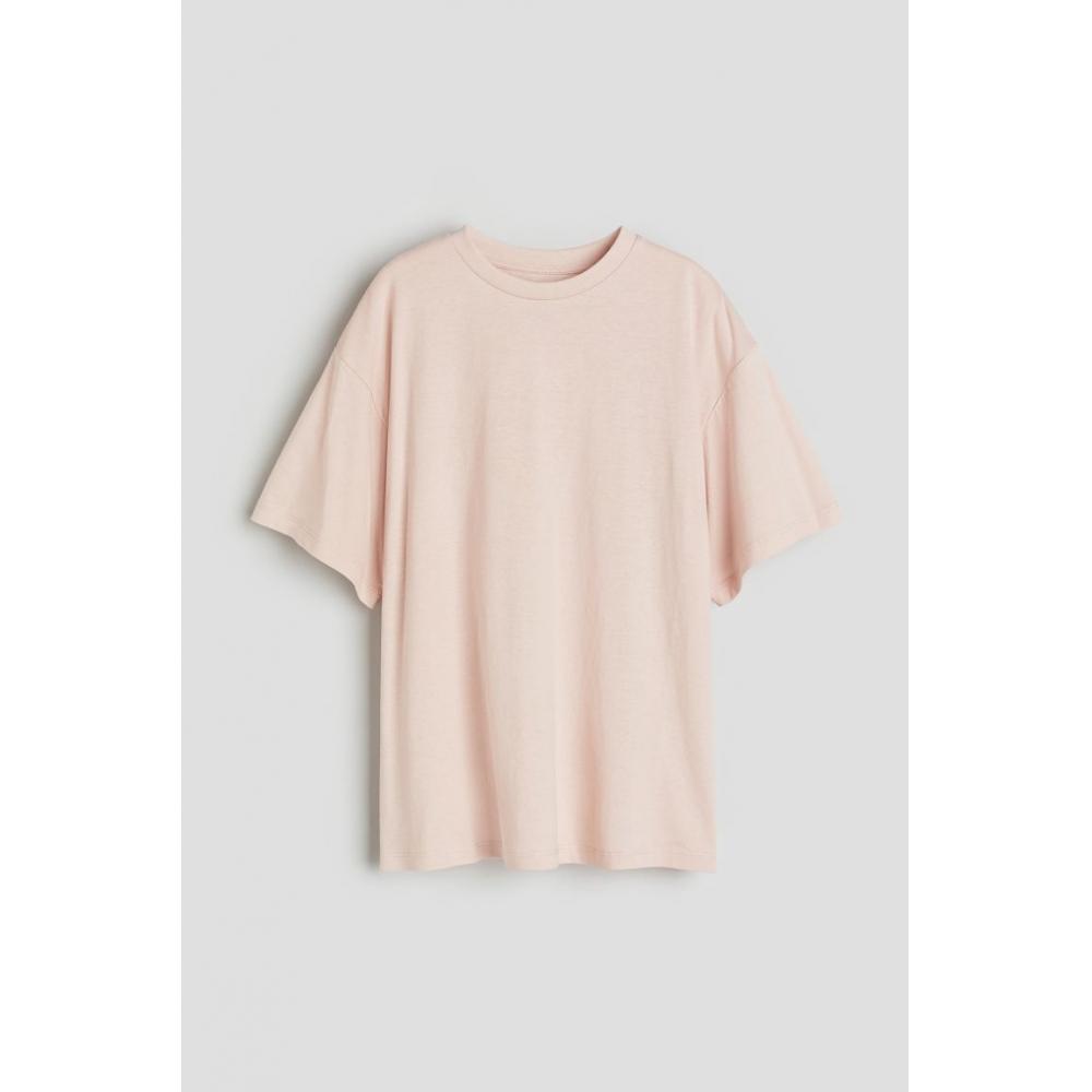 

HM Oversized-футболка из хлопкового джерси пудрово-розового цвета