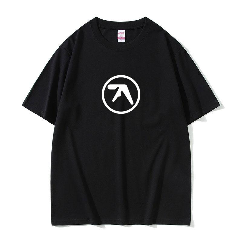 Aphex Twin Logo Print Tshirt Unisex Women Casual Cotton Vintage Short Sleeve T Shirts Male Hip Hop Oversized Tshirts Streetwear