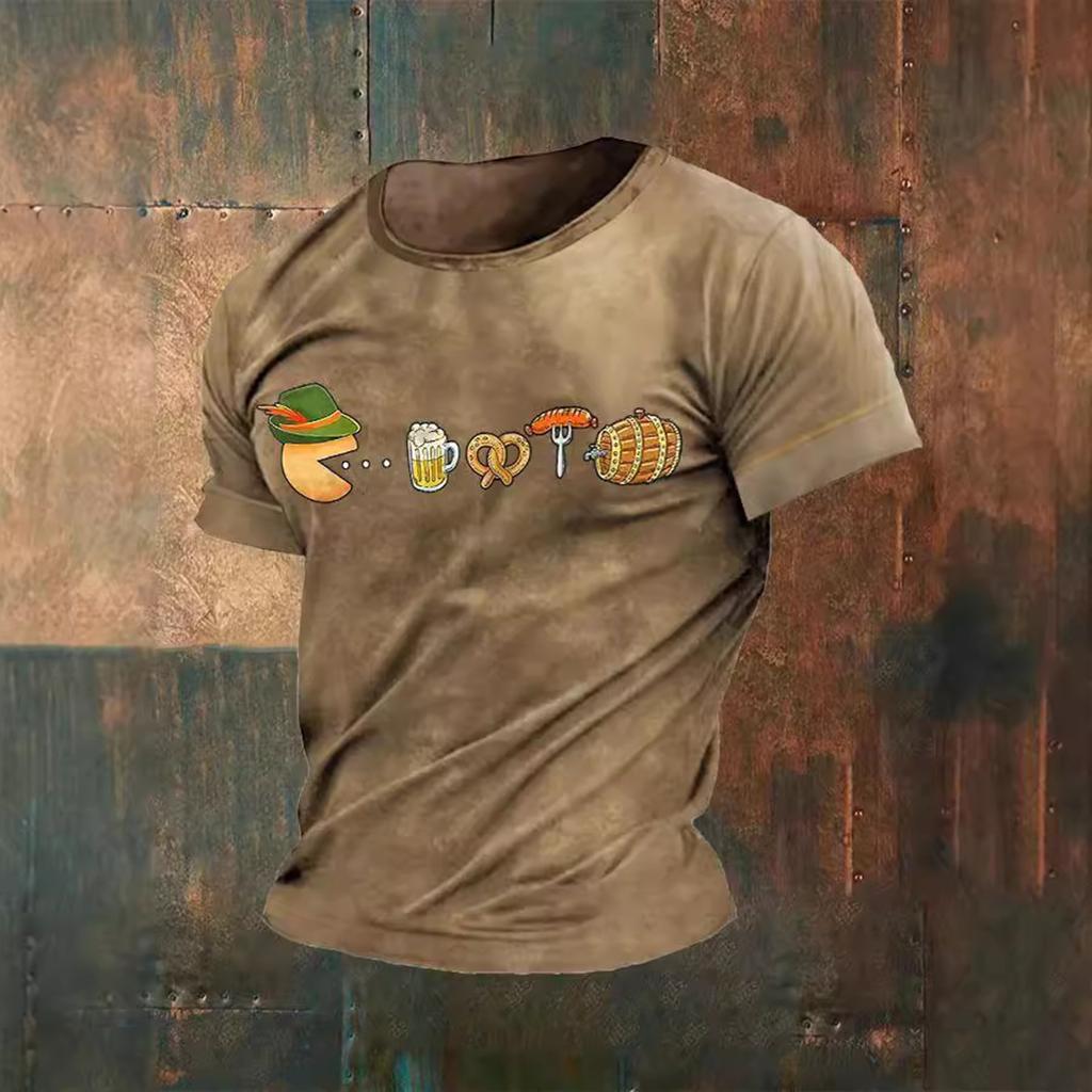 Men's Printed T-Shirt Men's Loose Casual Short Sleeve Top