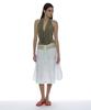 Partimento Woman Tiered Shirred Midi Skirt_Off White
