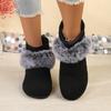 2025 New Women's Shoes Winter Warm Boots Low Heel Anti-Slip Commuter Boots Fashion Zipper Short Boots