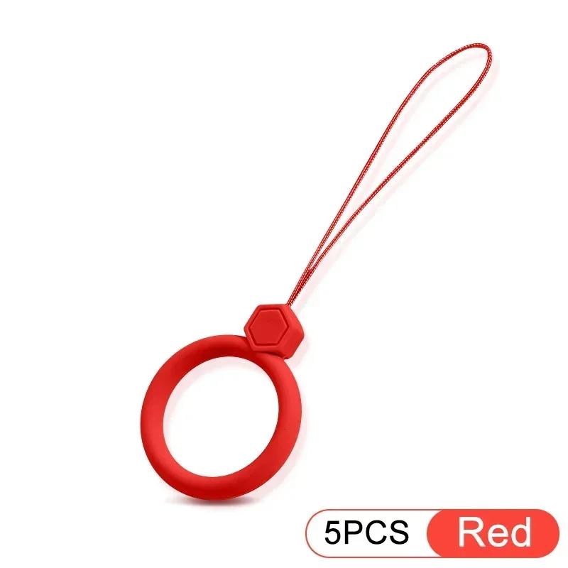 Silicone Wrist Strap Lanyard Mobile Phone Hanging Rope Finger Ring Anti-lost Straps Phone Lanyard For iPhone 16 Pro Max Samsung