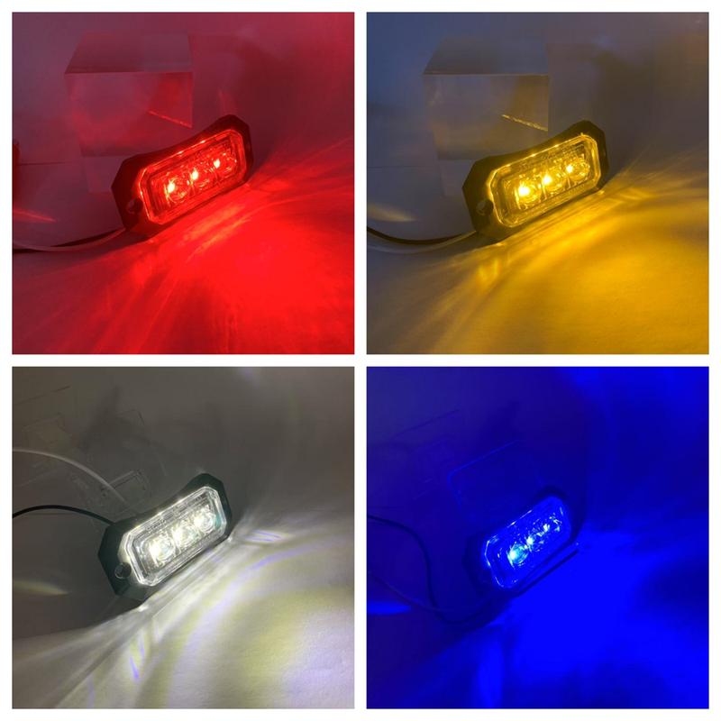 8PCS Truck Lighting LED Side Marker Boat Trailer Lights 3LED Clearance Lights Assembly LED Light Truck 24v 12v