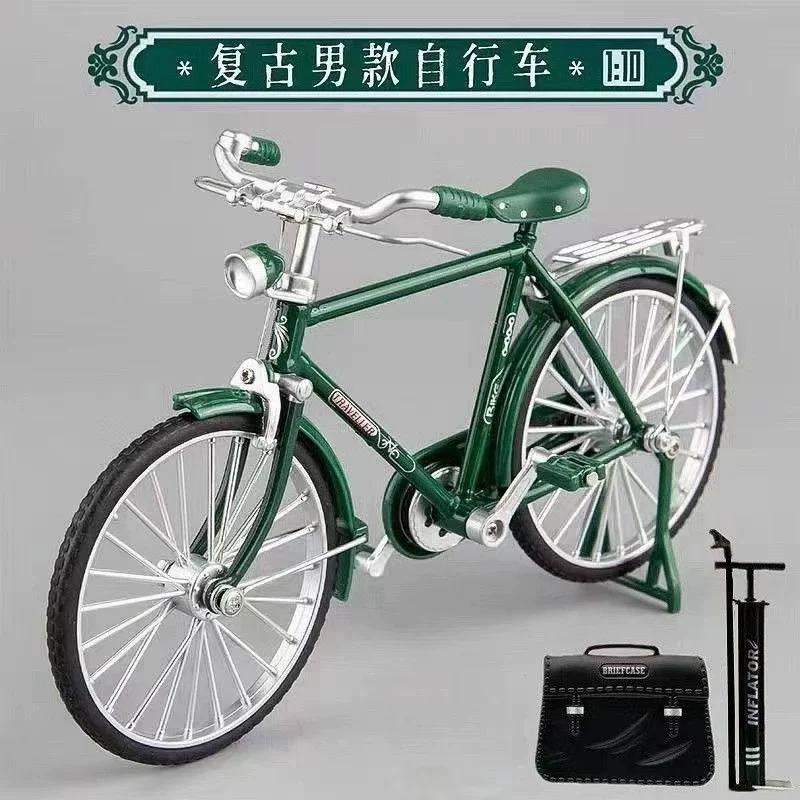 

DIY Assembly Kit Mini Alloy Model Retro Nostalgic Bicycle 1:10 Fun DIY Hands-on Ability Collection Living Room Decoration зелёный