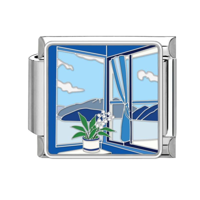 Blue Night Starry Sky Moon Star Cats Dog Heart Butterfly Italian Charm Links Fit 9mm Stainless Steel Bracelet Women DIY Making