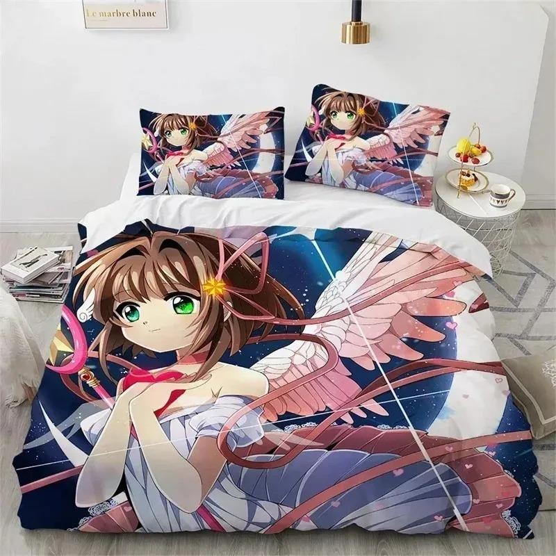 Comforter Cardcaptor Sakurar Bedding Set 3D Printed Suitable For Bedroom Kids Home Textile