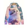 Girls Clothes Hoodies Cute Cat 3D Print Child Sweatshirt Autumn Cartoon Clothes for Children Girl Tops Fashion Children Clothes