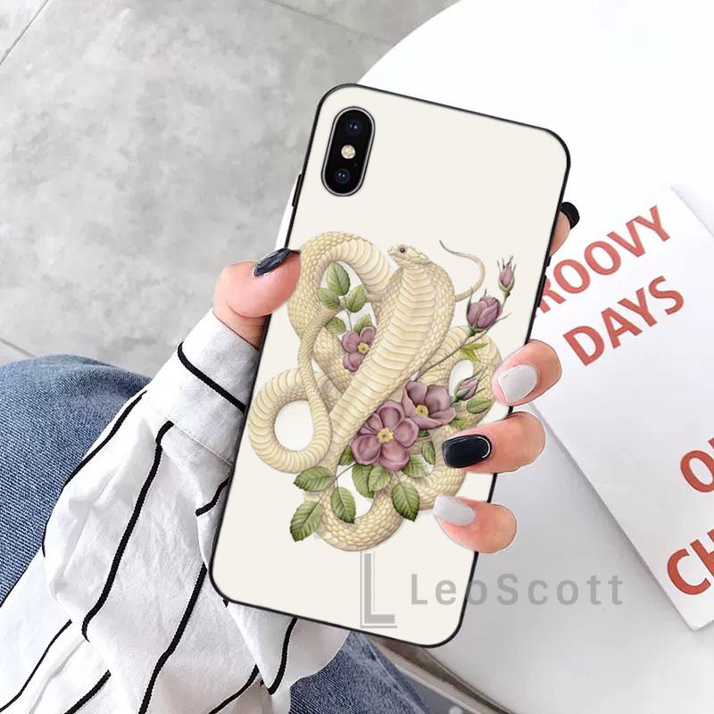 

Мягкий чехол для телефона с цветком дракона змеи арт крутой для iPhone 11 12 pro XS MAX 8 7 6 6S Plus X 5S SE 2020 XR iPhoneXR