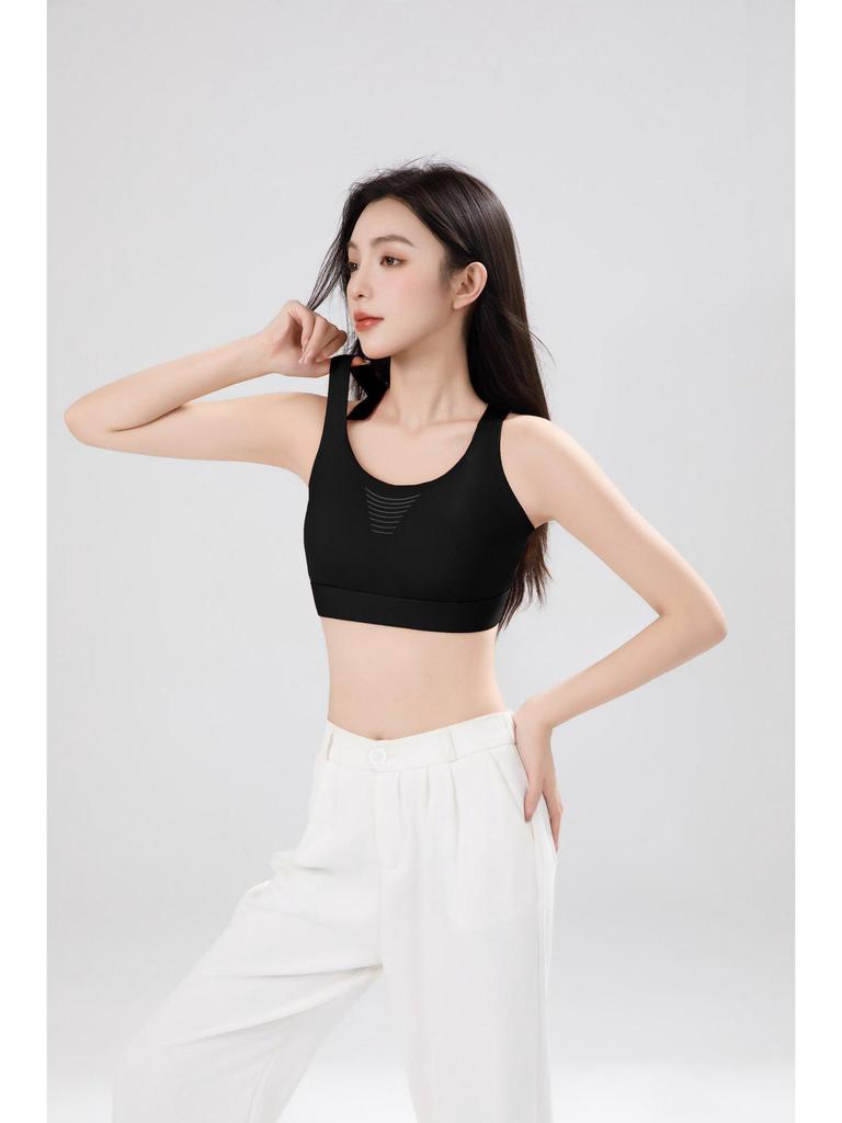 Shockproof Anti-Sag High-Intensity Sports Bra: Women's Backless Vest for Running, Training, Yoga, and Fitness.