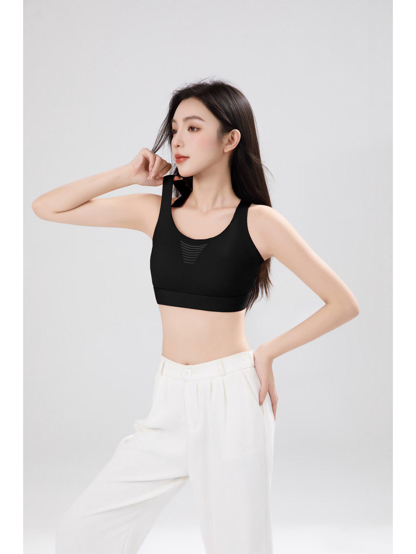 Ударопрочный Спортивный Бюстгальтер Высокой Поддержки: Женский жилет с открытой спиной для бега, тренировок, йоги и фитнеса. XXXL