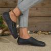 New Soft Leather Flat-bottomed Casual Single Shoes Women's Summer Shallow Mouth One-pedal Simple and Fashionable Large-size Women's Shoes