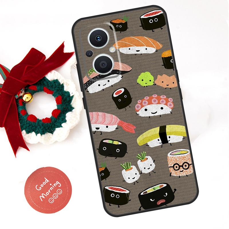 Sushi Food Funda For OPPO Reno 14 F 13F 12F 11F 10 11 12 13 Pro 7 8 Lite OPPO Find X5 X6 X8 X9 Pro Case