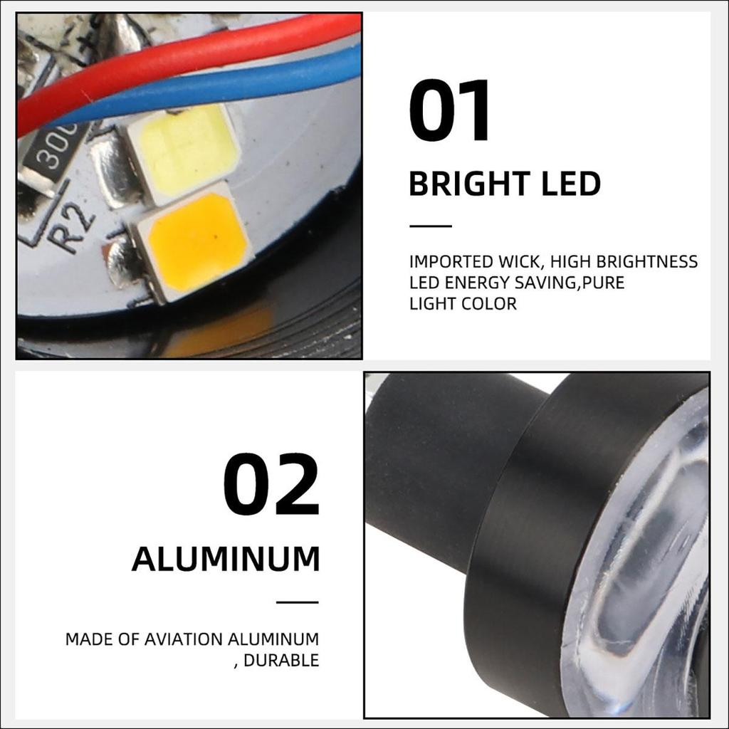2 Stück Motorrad LED Lenkerlicht Lenkerende Blinker für Auto LED Blinker Universal Lenkergriff Stecker Seitenmarkierungsleuchte