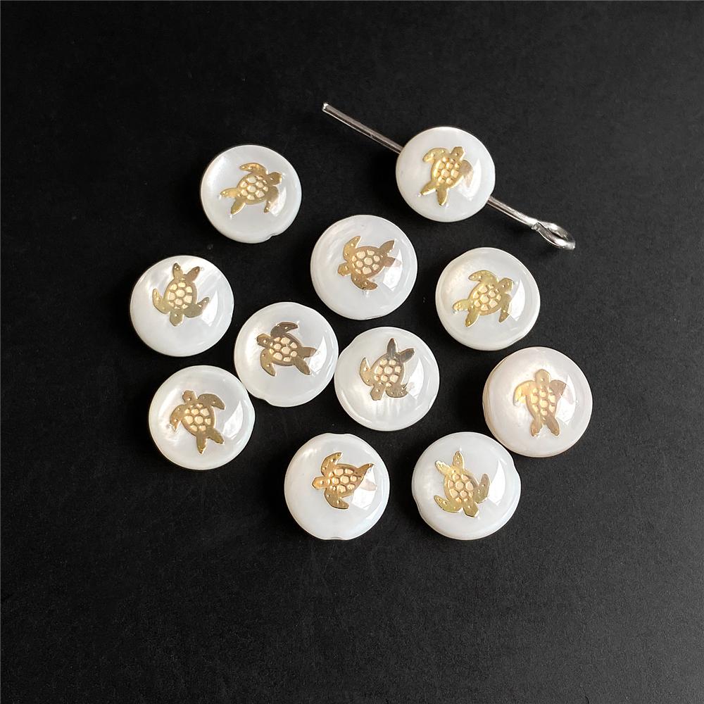 Shell Bronzing Moon Star Hearts Bead Charm Round White Freshwater Pearl of Shell Bead for Jewelry Making Diy Necklace Accessory