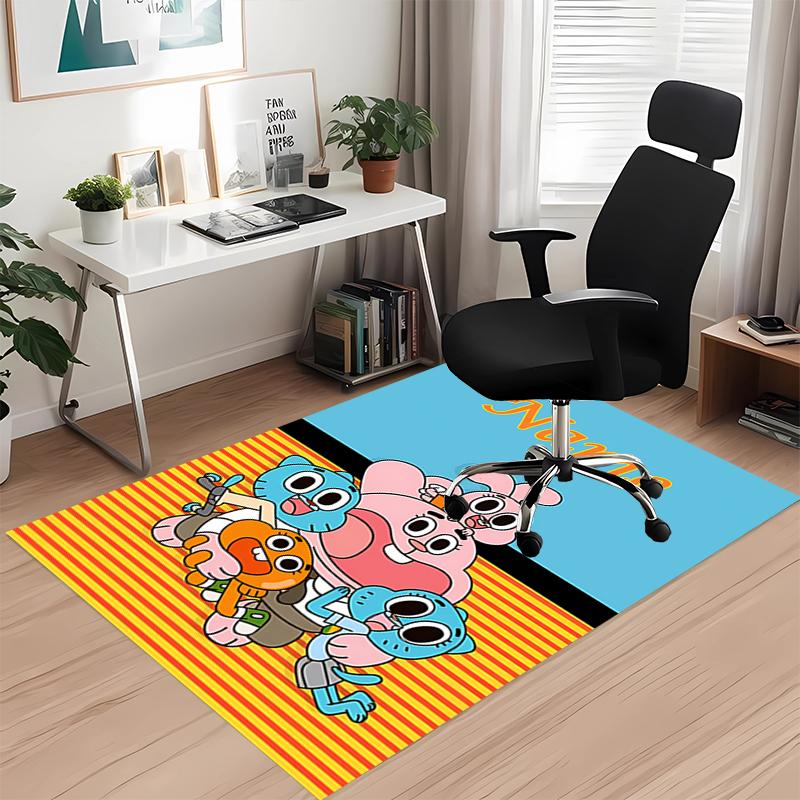 Benutzerdefinierter Name Der Erstaunliche Welt von Gumball Bedruckter Teppich, für Bürostuhl Wohnzimmer Schlafzimmer Küchenraum Dekor Geschenke.