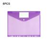 6pcs Colorful Plastic Binder Folders A4 Clear Punched Pockets Snap Closure 11 Holes Label Loose-Leaf School