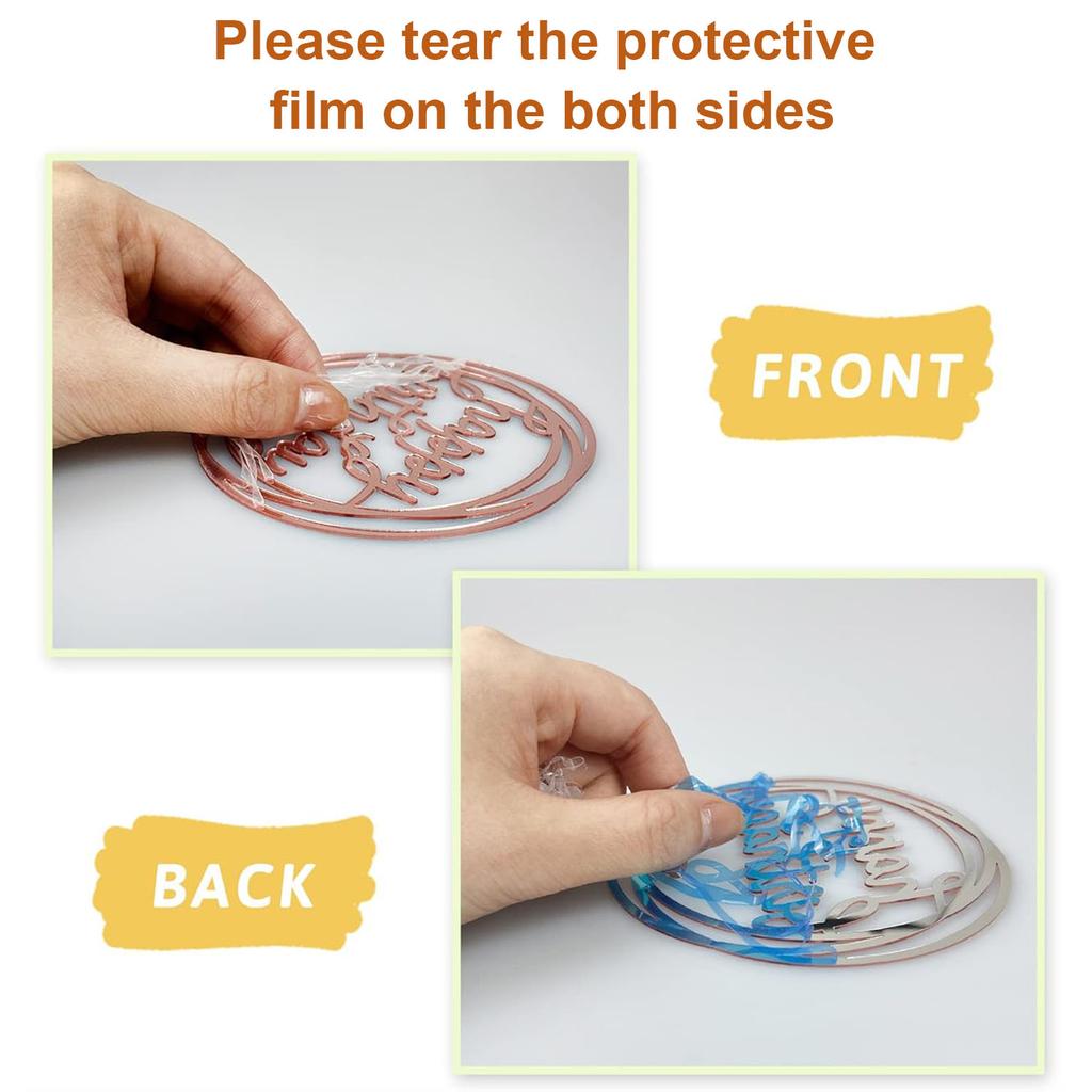 2 st Nya Kreativa Grattis på Födelsedagen Tårttoppar Bakre Siden Gaze Klänning Glad Tårttjej Födelsedagsdekoration Fest Tårtdekoration