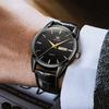 Men's Business Watch with Leather Band, Stylish Waterproof Watch with Calendar Display and Luminous Function, Perfect Gift for Men