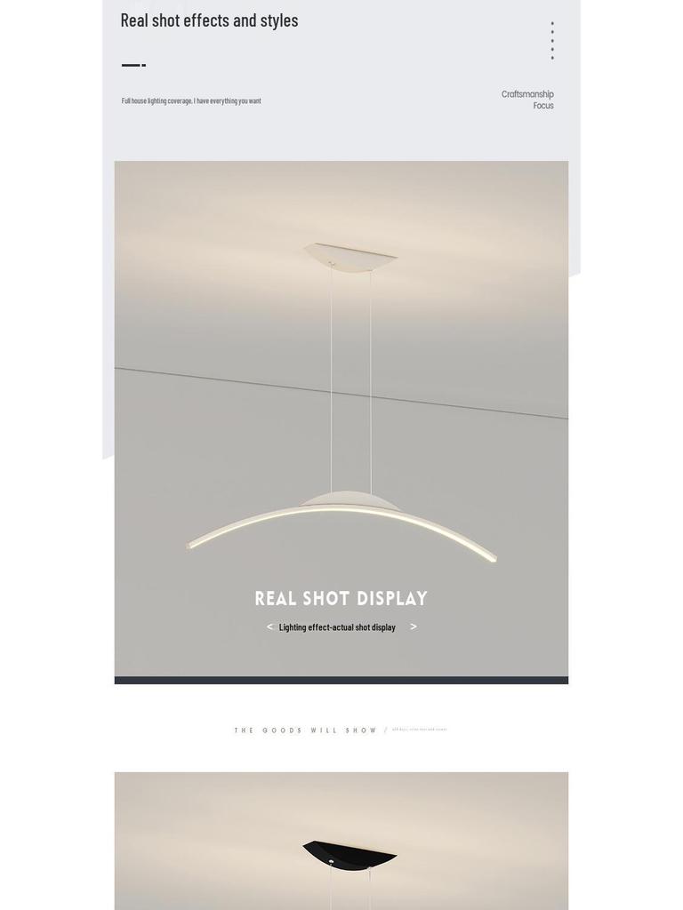 Nordic Minimalist LED Pendant Light - Sleek, Single-Line Design for Dining Room, Study, Bar, or Office.