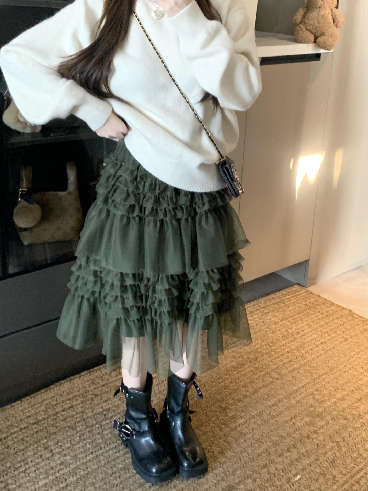 Elegant 2026 Spring Mesh High-Waisted Slimming Petite Women s Skirt One size