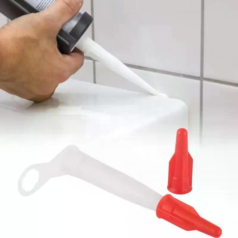1 Set Caulking Gun Nozzles Cap Red Caulk Saving Cap Glass Glue Tip Sealing Cap  Glue Mouth Protective Cover
