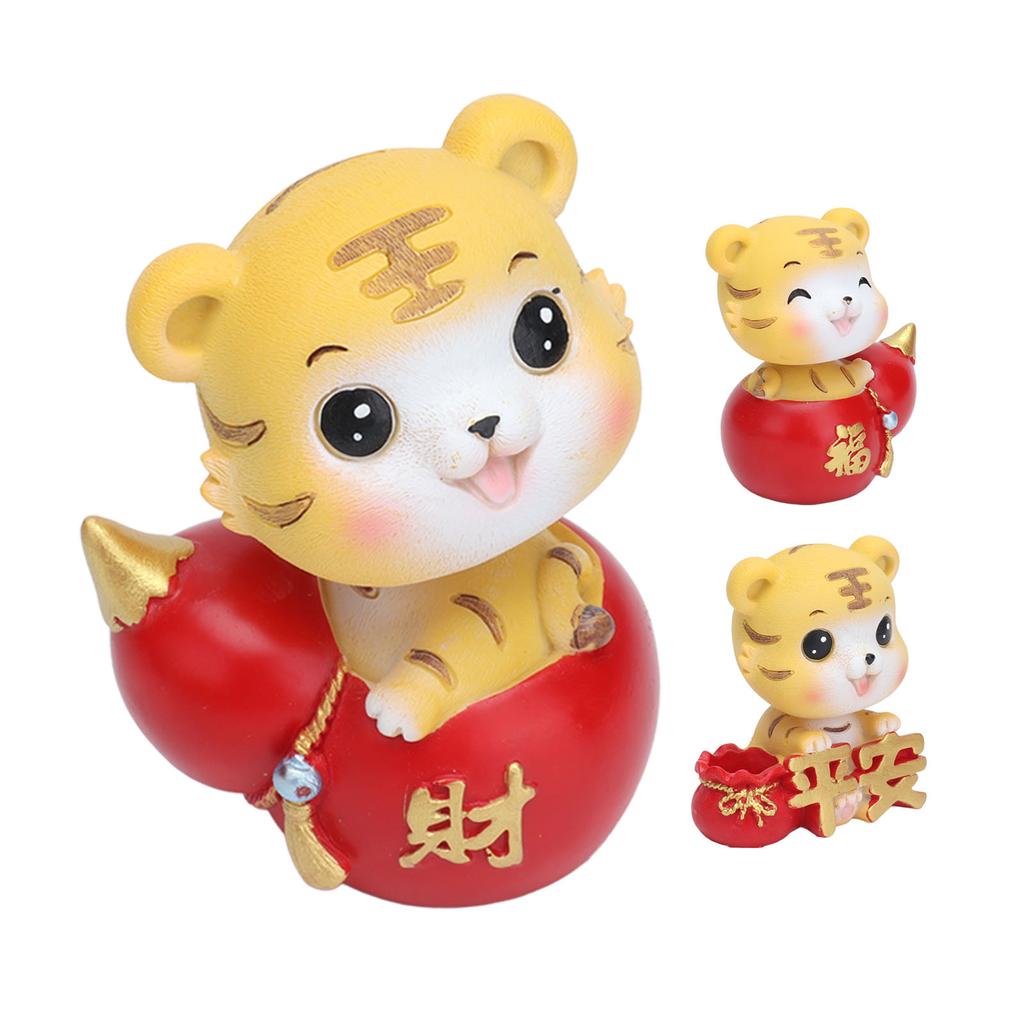 Tiger Ornament Premium Resin Cute Exquisite Bright Colors  Wide Application Tiger Toy