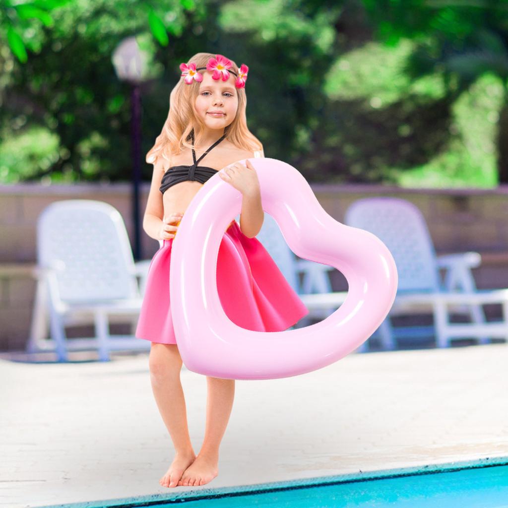 Love Swimming Ring Inflatable Heart Kid Funny Beach Pool Float Floating Object Pvc Tube Heart Shaped Inflatable Circle Life Buoy