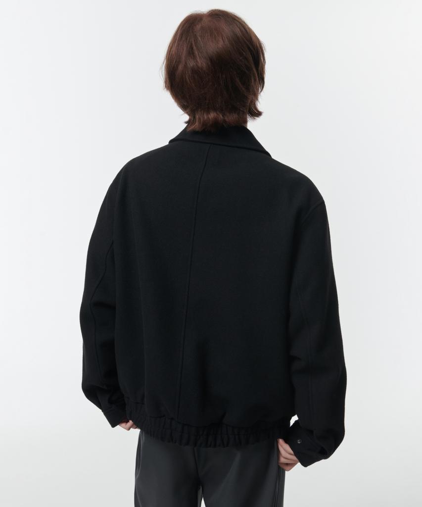 Musinsa Standard Wool Blend Minimal Blouson Jacket [Black]