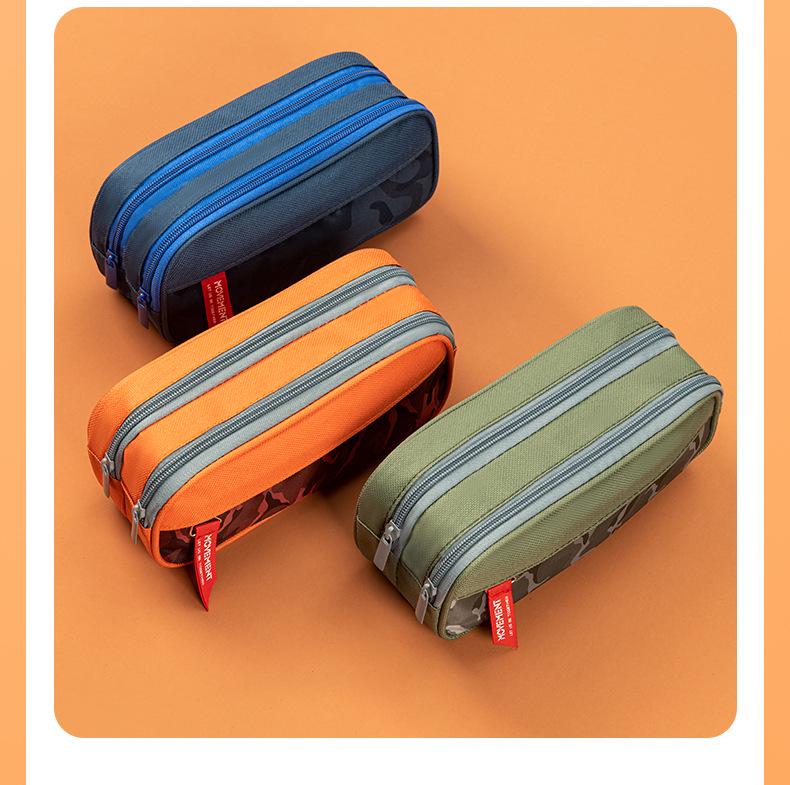 Dual-Layer Camouflage Pencil Case for Boys - Multi-Compartment Stationery Bag for Junior High Students
