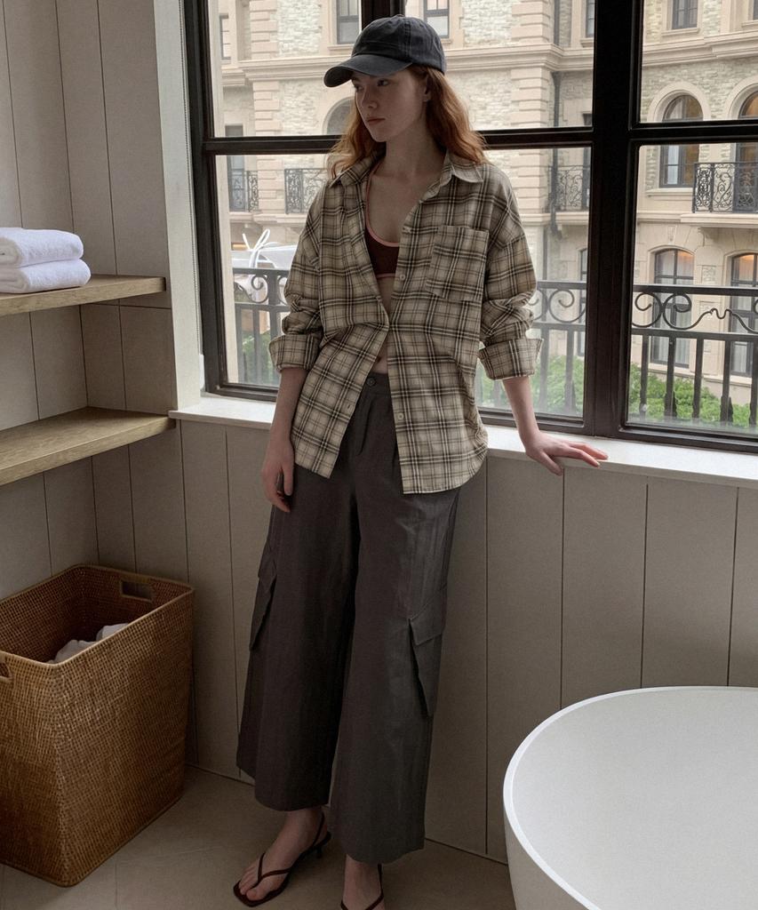 Seutaetigbeullum Soft Mood Cargo Wide Pants (Dark Grey)