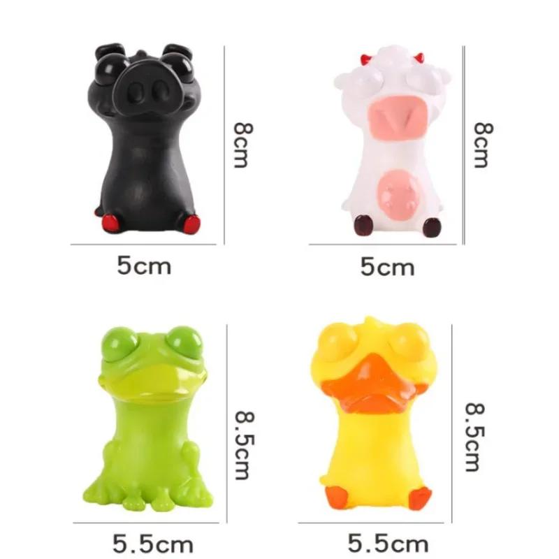 PVC Cartoon Animal Little Pig Yellow Duck Eyes Closed  Office Pressure Release Toy Squeeze Ball Living Room Decoration
