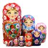 Wooden Painted Russian Nesting Dolls: 5, 7, 10, or 15 Layer Craft Toy & Souvenir