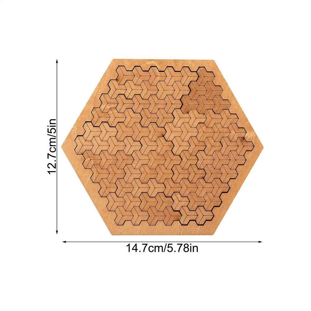 Challenging Wooden Geometry Jigsaw Puzzle for Adults and Teens, Brain Teaser Logic Game Art Toy Gifts for Men, Women, Family