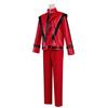 Costume Cosplay di Michael Jackson Giacca Rossa in Pelle e Pantaloni per Artisti da Palco