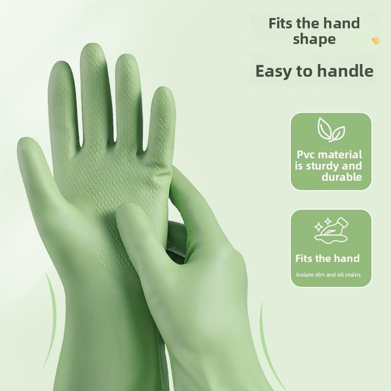 Fleece Gloves, Household Dishwashing Gloves, Kitchen Thickened Waterproof Dishwashing Gloves, One-piece Fleece Anti-slip Laundry Gloves