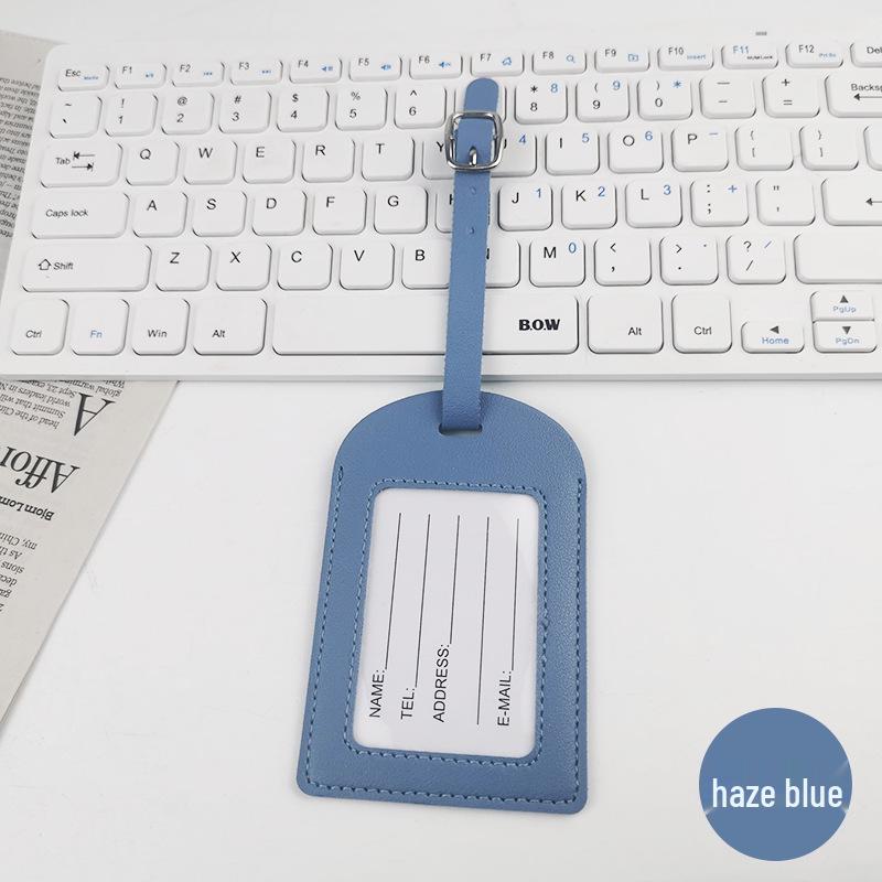 Premium PU Leather Luggage Tag with Stitching and Signature Card