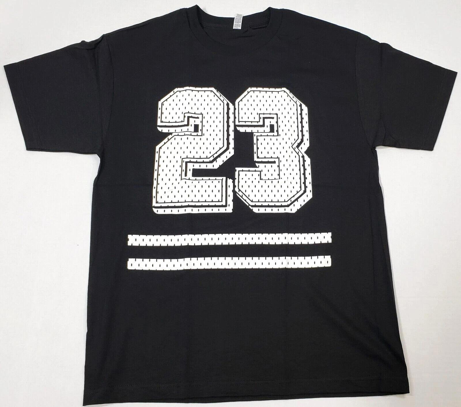 #23 Jersey T-shirt 100% Cotton Tee Adult Men s Black New M