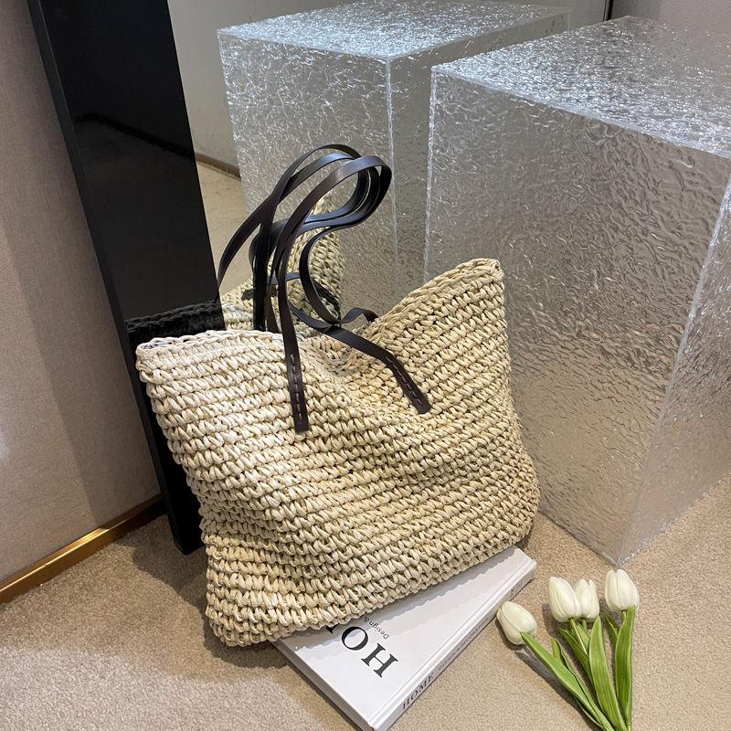 Handwoven Large Capacity Straw Tote Bag for Women - Spring/Summer Shoulder Bag for Commute & Beach