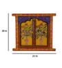 Hand-Painted Wooden Jharokha: Antique Indian Window Wall Decor