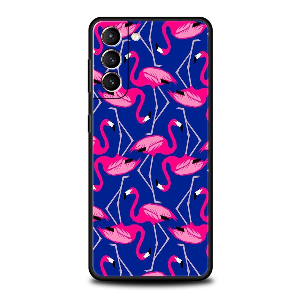 Pink Red Flamingo Phone Case For Samsung Galaxy S23 Ultra S22 S21 S20 FE 5G S10 S10E S9 S8 Plus Note 20 Silicone Cover Bumper
