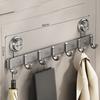 Wall Mounted Suction Cup Door Hook 4/5/6/7/8 Hook Hanging Coat Holder Wall Clothes Hanger  Bathroom