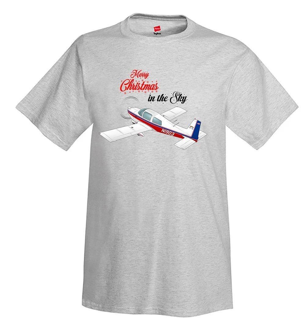 

Merry Christmas in the Sky Airplane T-Shirt - AIR7IL385AA5-BR1 - Personalized w/ 4XL