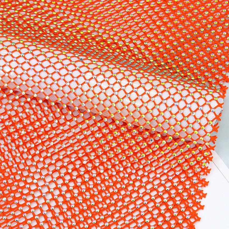 Tessuto a Rete Strass Cristallo Bling Lucido Elastico Scintillante Rete Traforata 1*5M Tessuto Fai da Te Abiti Borsa Creazione Decorazioni per Feste