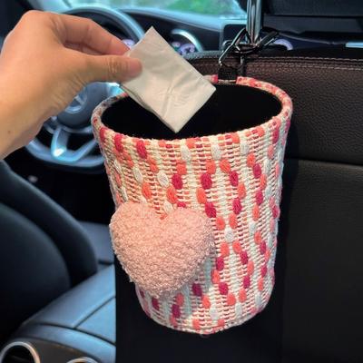 Love Pattern Car Hanging Tissue  Bag Cute Auto Seat Back Storage Bag  for Hanging Items