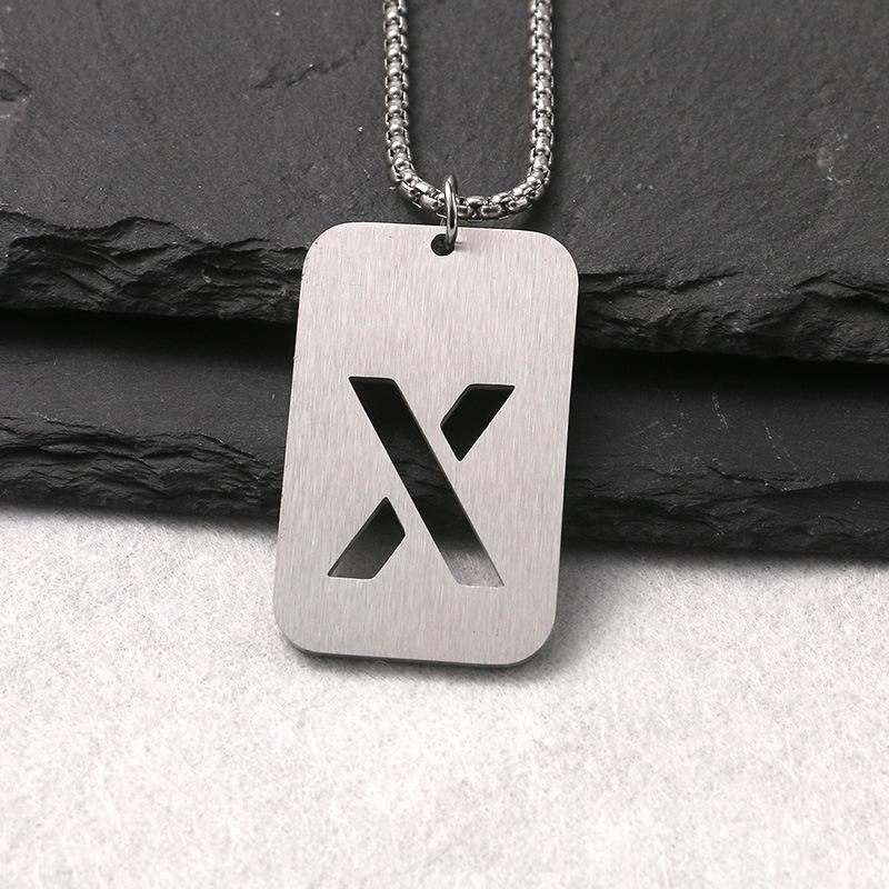 Personalized 2024 Stainless Steel Dog Tag Necklace: Hip Hop Style Long Chain for Couples