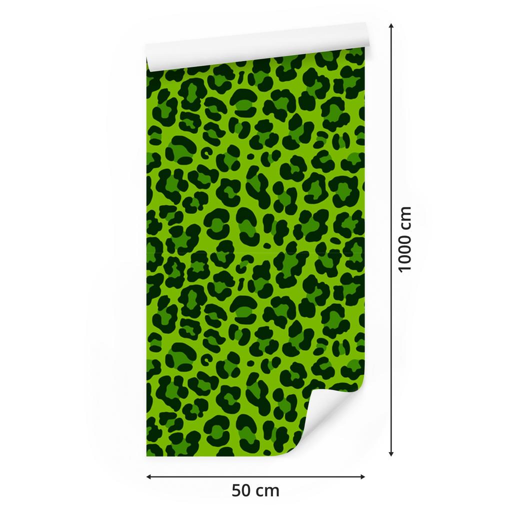 Bottle Green and Lime Leather Wallpaper 50x1000