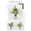 Multicolor Artificial Rose Flower Bonsai White Flowerpot Photo Props Desktop Ornament Green Grass Reusable